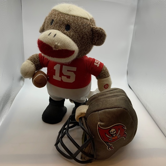 Vintage Gemmy Dancing & Musical Football Player Sock Monkey Animated Plush - Picture 9 of 16